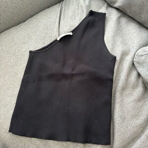 Zara black one sleeve top